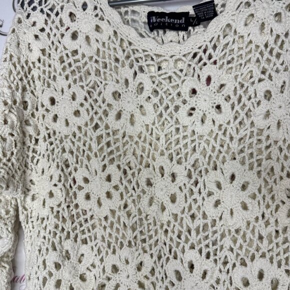 Weekend edition crochet dress floral flowers knit knitted beach style dress - Picture 3 of 8